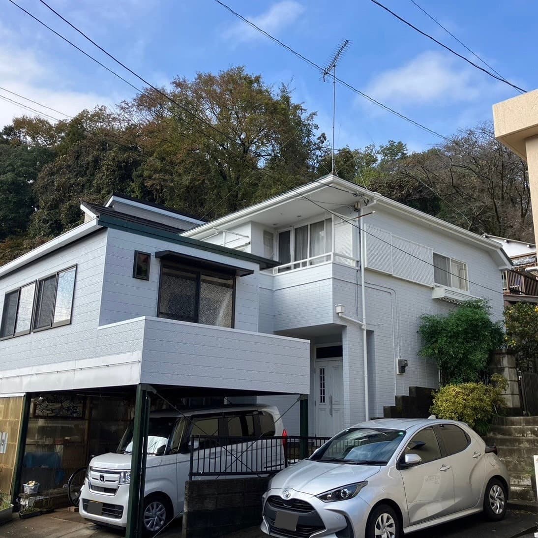 八王子市 O様邸 外壁塗装・屋根カバー工事・雨樋交換 施工前の様子