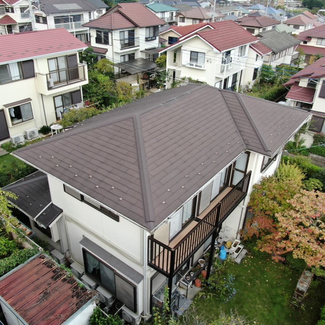 厚木市 A様邸 屋根塗装・外壁塗装・雨樋交換 施工前の様子